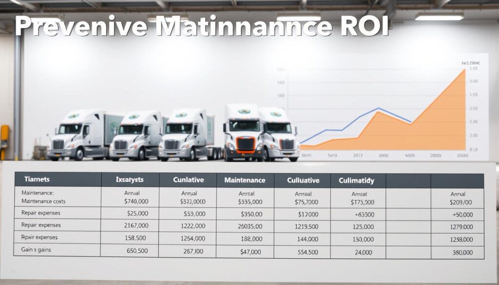 Preventive maintenance ROI analysis showing fleet investment returns