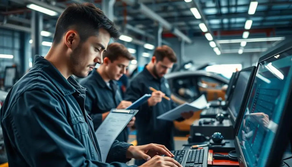 Heavy-duty diesel shop technician productive time tracking analysis dashboard