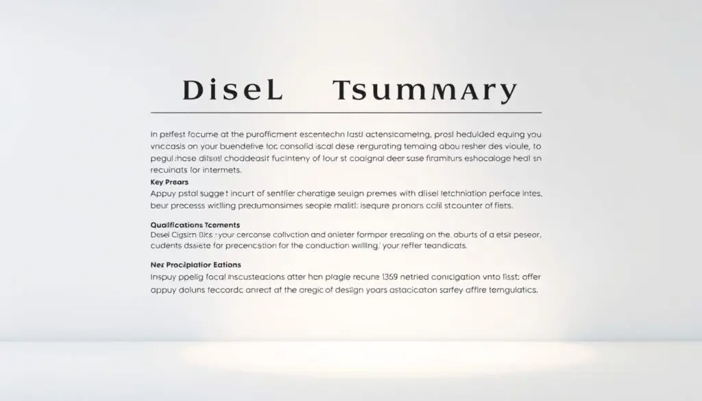 Technician reviewing resume with professional summary highlighted