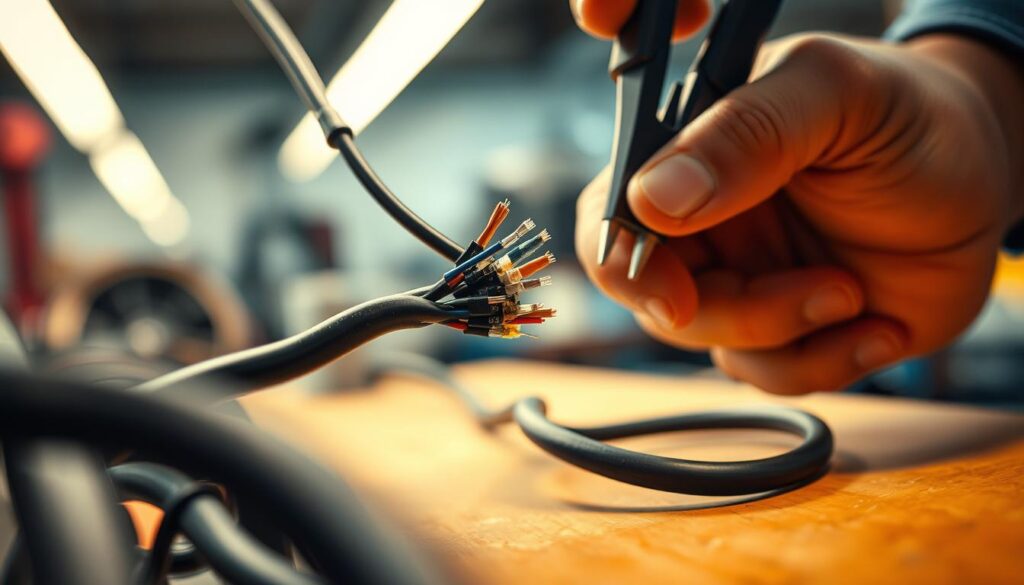 professional wire splicing and heat shrink repair method