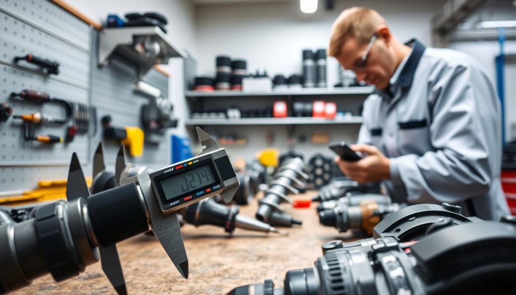Proper caliper grip technique for accurate diesel component measurement