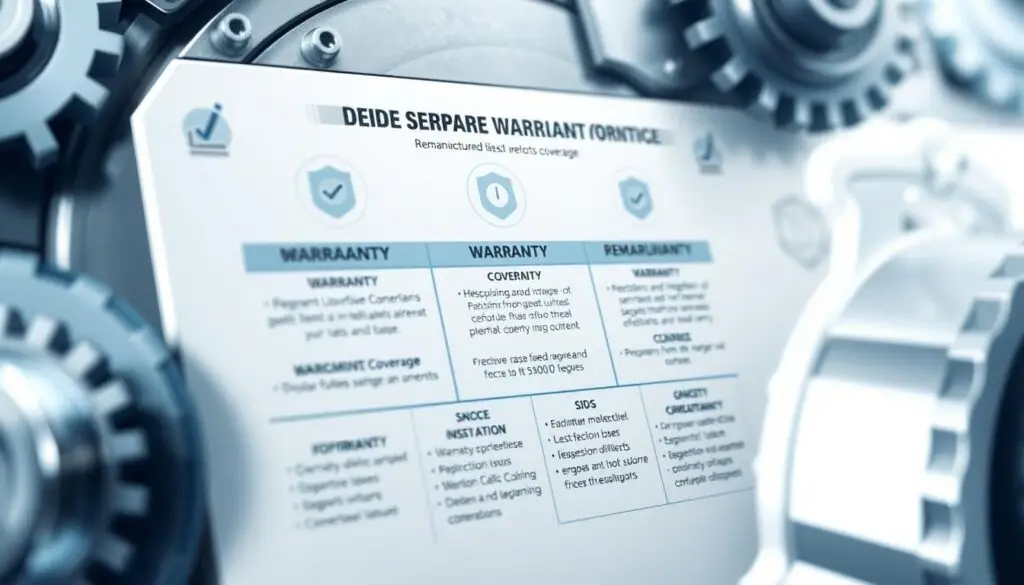 Warranty documentation and coverage comparison for remanufactured diesel components