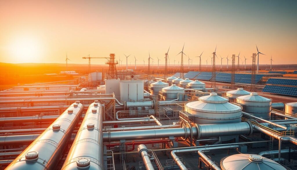 renewable natural gas production facilities showing landfill gas capture and dairy digester systems