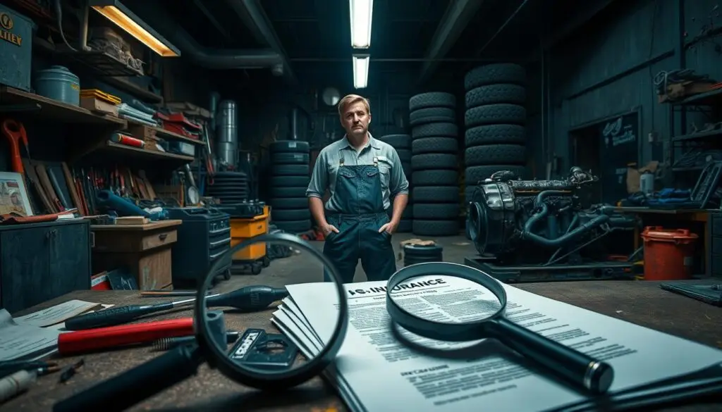 Diagram illustrating factors that affect heavy duty shop insurance rates