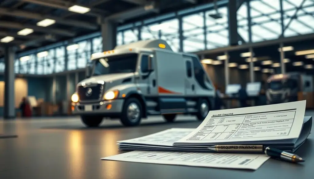 Commercial service truck financed through equipment loan providing full ownership benefits