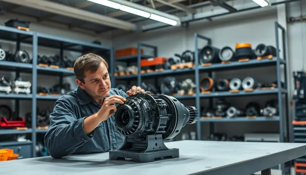 Fleet manager evaluating remanufactured diesel parts documentation and quality certifications