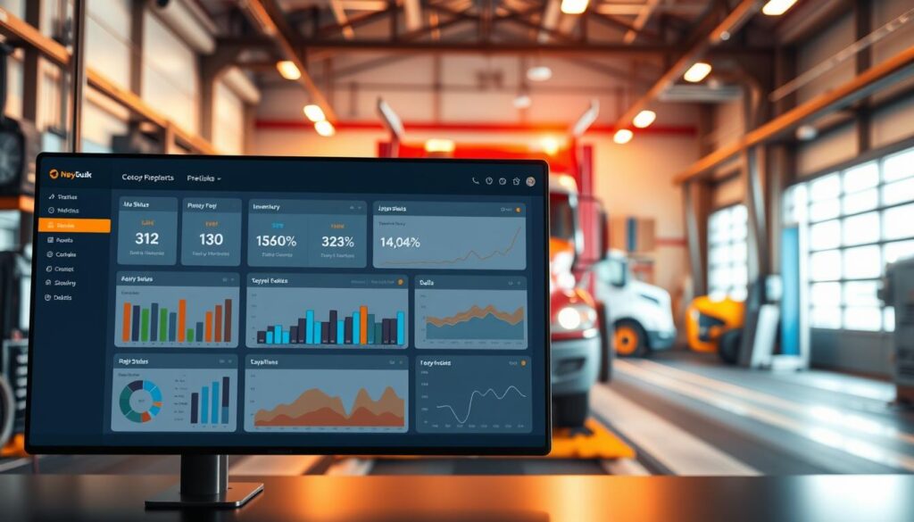 Shop management software dashboard interface