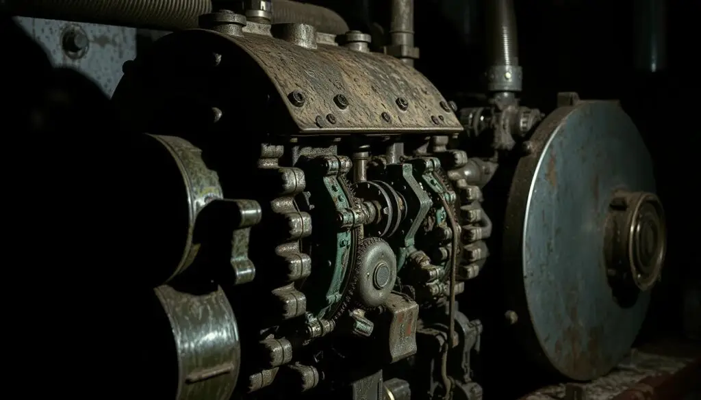 Fleet technician measuring hydraulic cylinder response time during diagnostic procedure