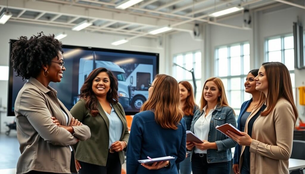 Successful women CDL trainers building professional driving careers and mentoring students
