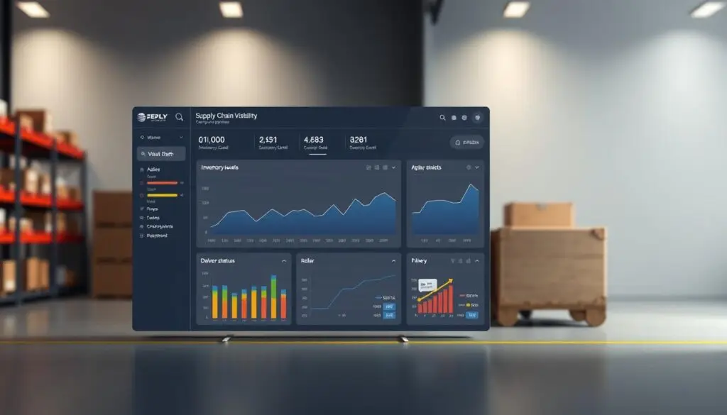 Supply chain visibility dashboard displaying real-time inventory tracking for heavy-duty fleet parts