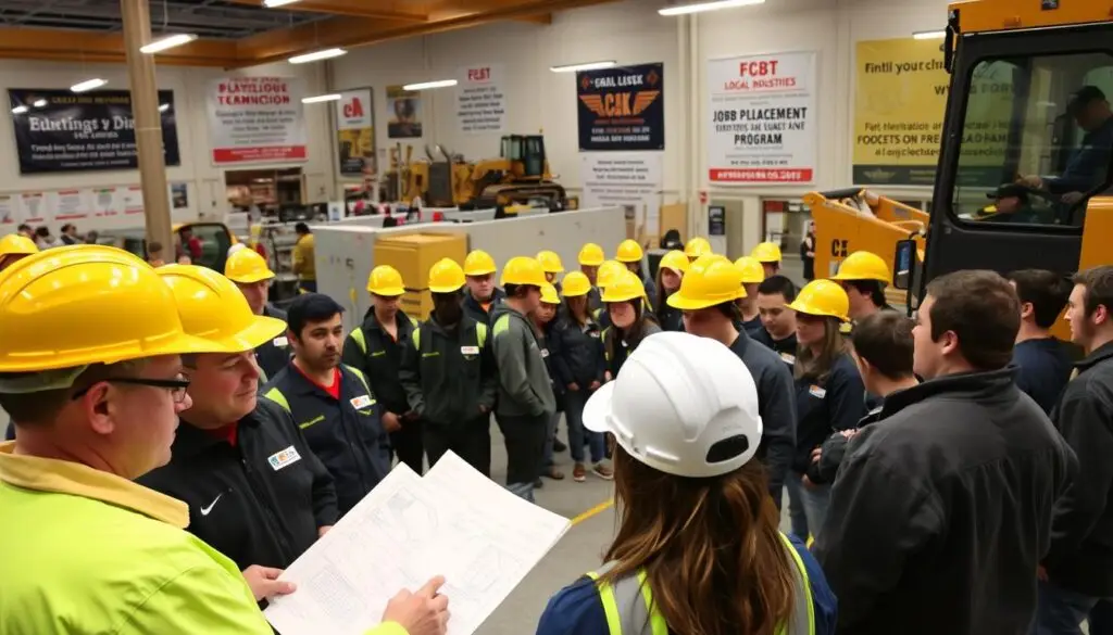 Diesel technology students training on heavy-duty engine during technical school lab session