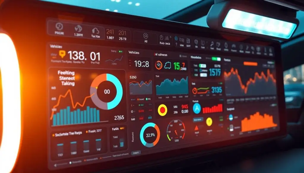 Telematics dashboard displaying real-time fleet vehicle diagnostics