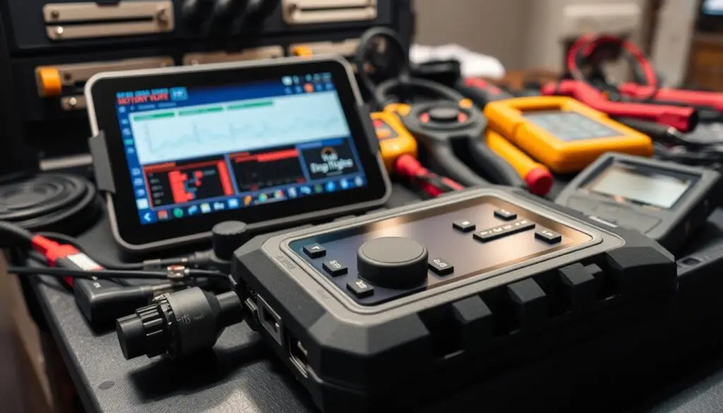 fleet diagnostic equipment telematics devices mounted in commercial vehicle