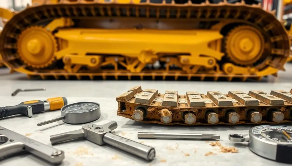 Troubleshooting flowchart for common bulldozer track and undercarriage problems