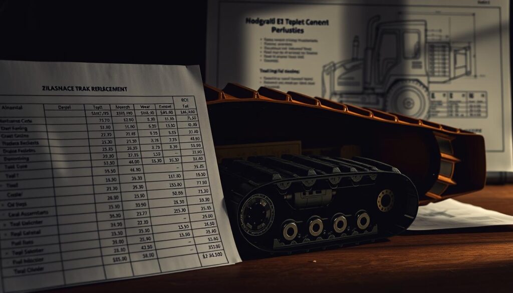 Cost comparison chart showing track replacement timing options and associated expenses