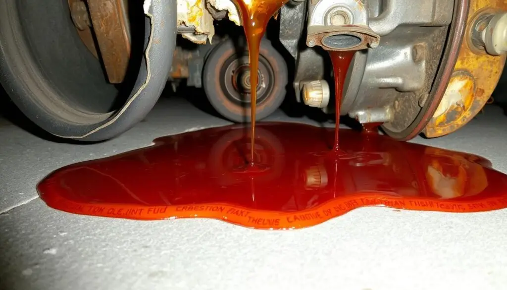 Contaminated transmission fluid samples showing color degradation from normal to severe