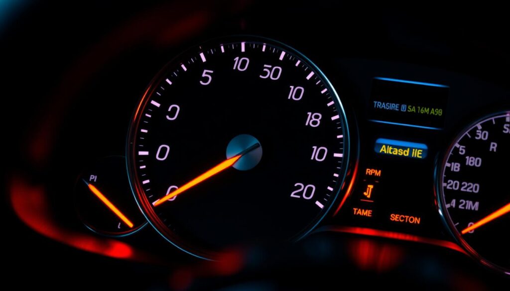 Tachometer showing RPM surge during heavy-duty transmission slip