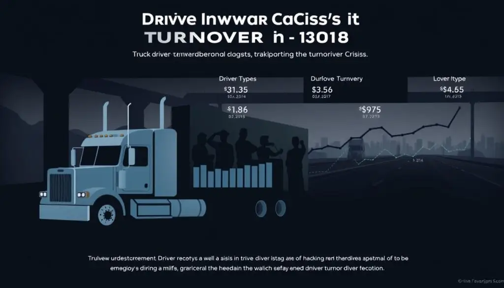 Bar chart comparing truck driver turnover rates across carrier types from large truckload to local delivery operations