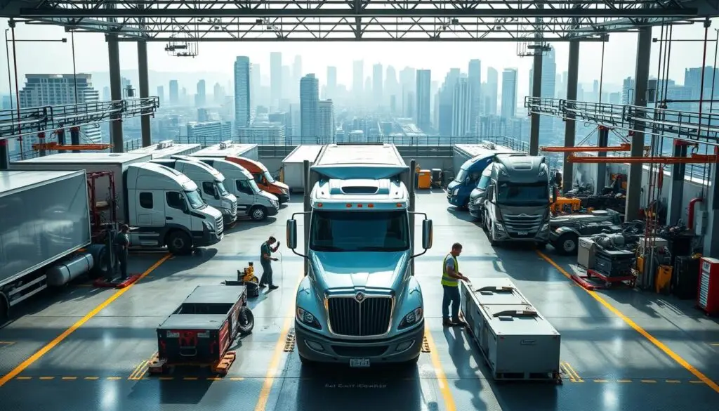 Commercial real estate map showing truck traffic corridors and potential service center locations