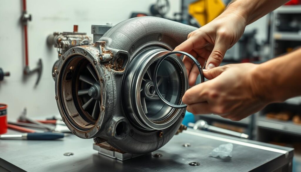 turbocharger bearing inspection for diagnosing whining noises