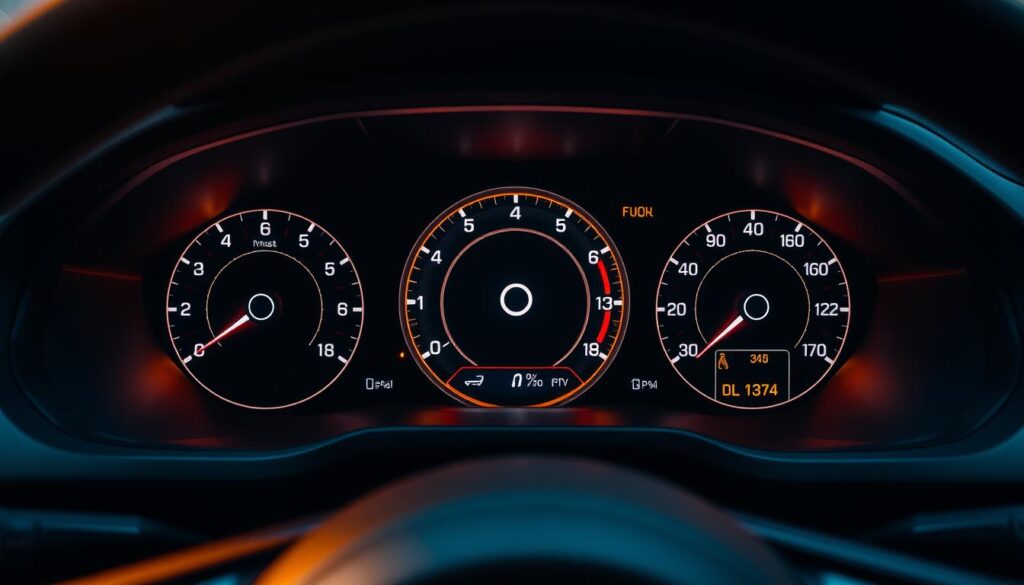 vehicle metrics dashboard showing engine diagnostics