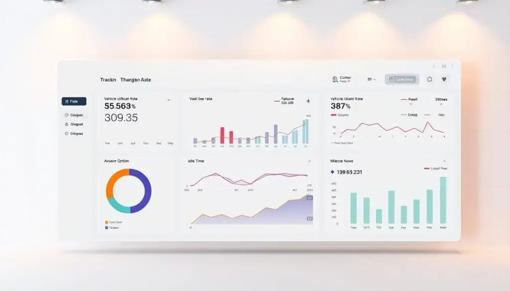 Vehicle utilization rate tracking dashboard showing fleet capacity analysis