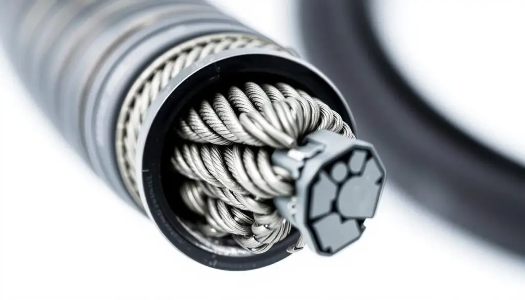 Wire-spiral hydraulic hose showing four layers of spiral reinforcement