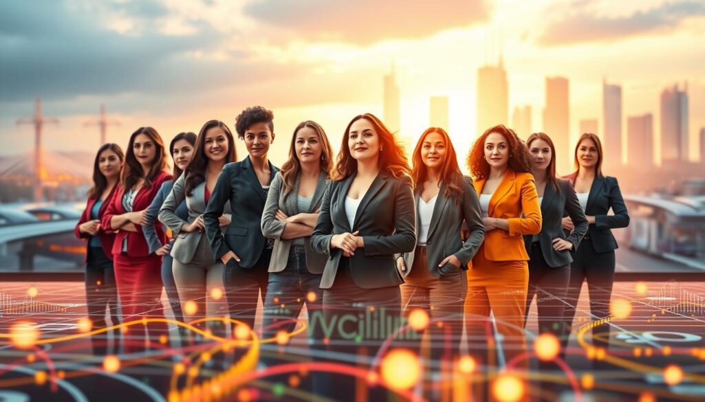 Women fleet telematics professionals collaborating on transportation technology solutions