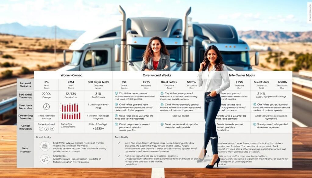 Side-by-side comparison of leased, independent, and niche trucking business models