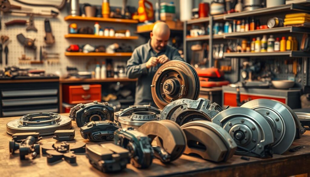 Air brake system components on Class 8 tractor showing drums, chambers, and slack adjusters
