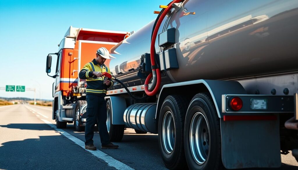Emergency diesel fuel delivery service for commercial trucks