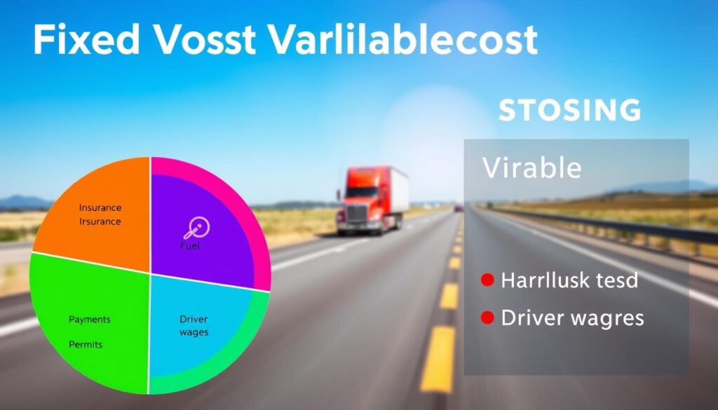 Visual breakdown of fixed versus variable trucking costs with examples