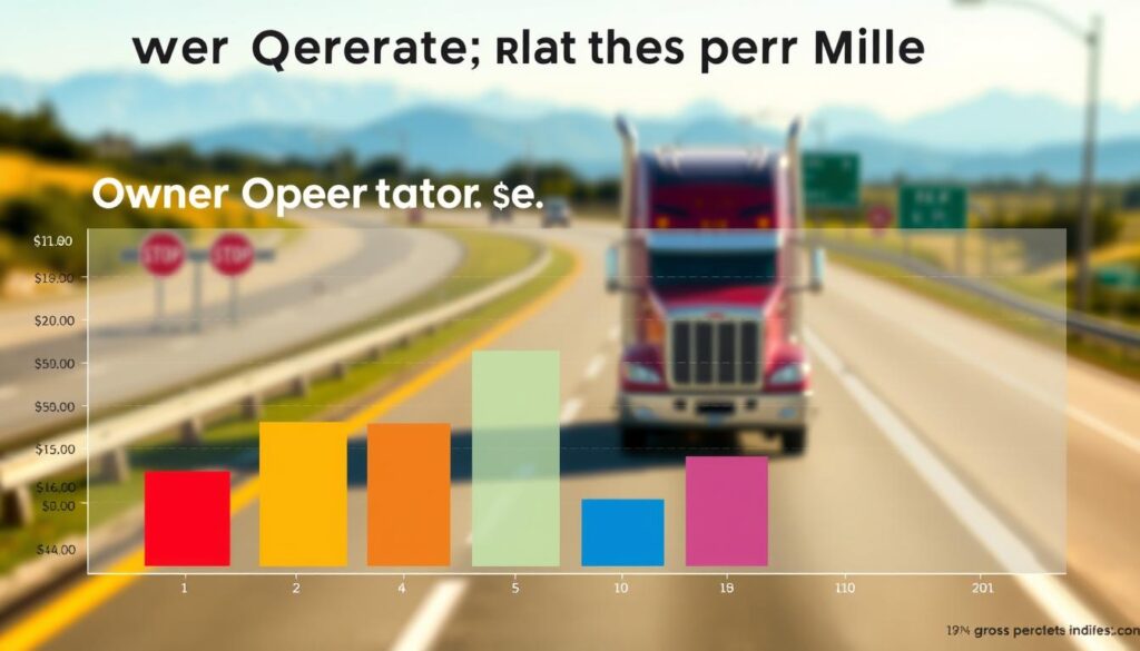 Chart showing owner operator per mile rates across different freight types and regions