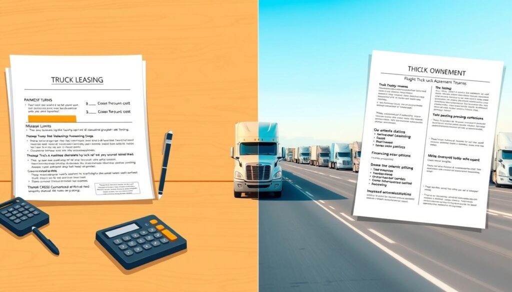 Side-by-side comparison of walk-away lease versus lease-purchase agreement terms