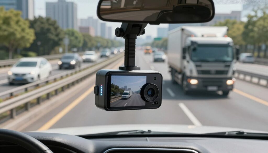 AI dashcam video telematics system capturing and storing incident evidence for fleet legal protection