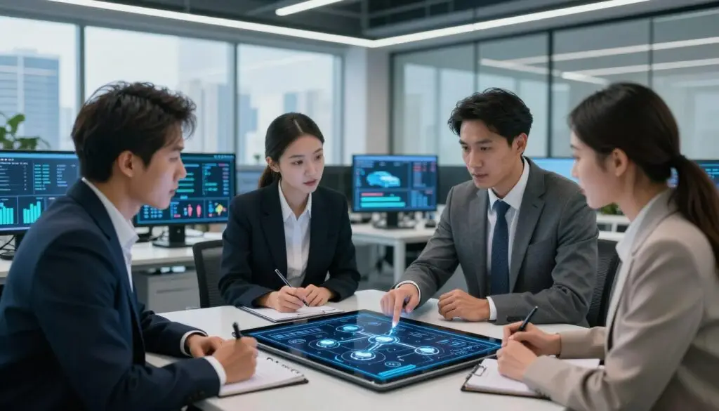 Visual diagram showing AI fleet software implementation strategy phases