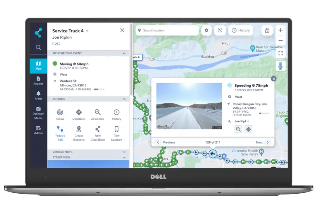 Fleet manager using ClearPathGPS platform to monitor commercial vehicles in real-time