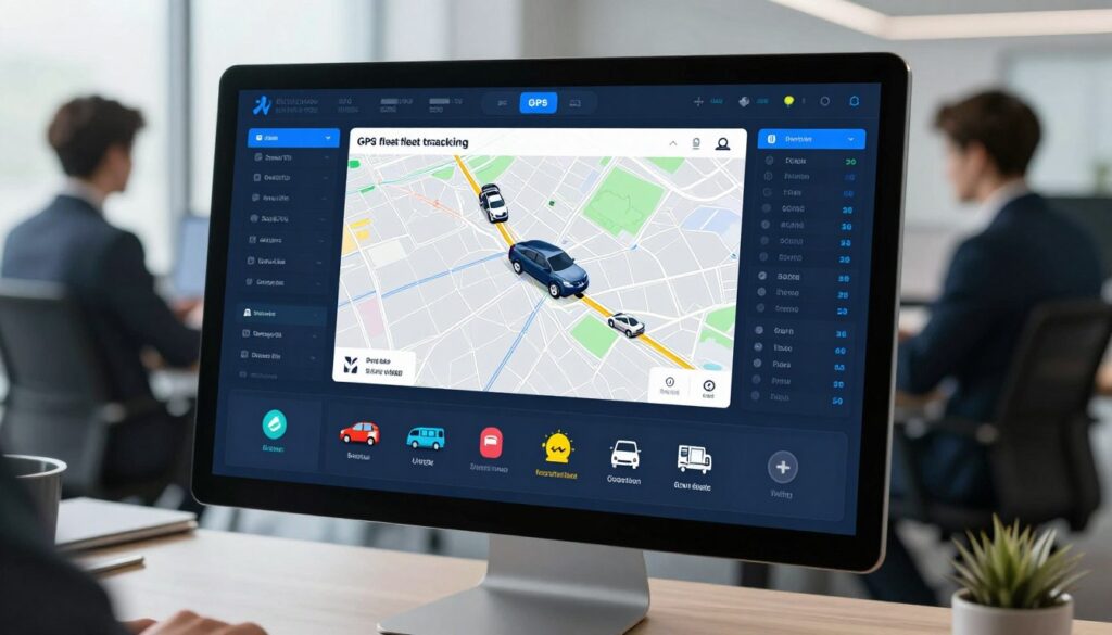 GPS fleet tracking dashboard showing real-time vehicle locations and fleet visibility