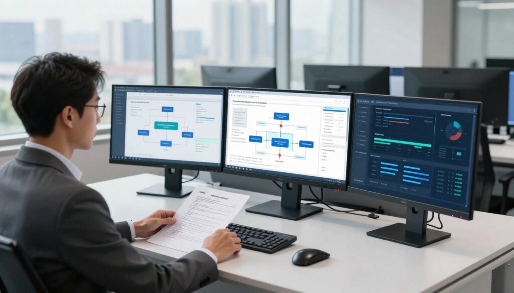 Automated dispatching systems compliance management interface showing HOS tracking and regulatory alerts