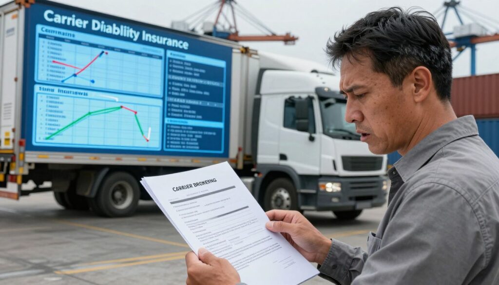 Diagram showing how insurance complications arise when carriers are caught in double brokering schemes