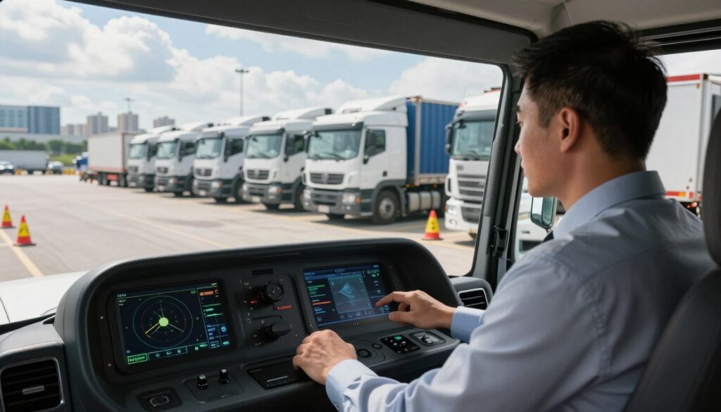 Semi trucks on highway illustrating commercial vehicle safety monitoring challenges facing modern fleets