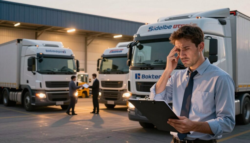 Diagram illustrating how double brokering schemes work with fraudulent brokers intercepting loads between shippers and carriers