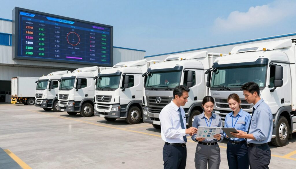 Fleet operations dashboard showing reduced downtime metrics after predictive maintenance deployment