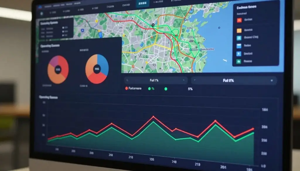 Fleet operating costs analysis dashboard showing fuel as largest expense category