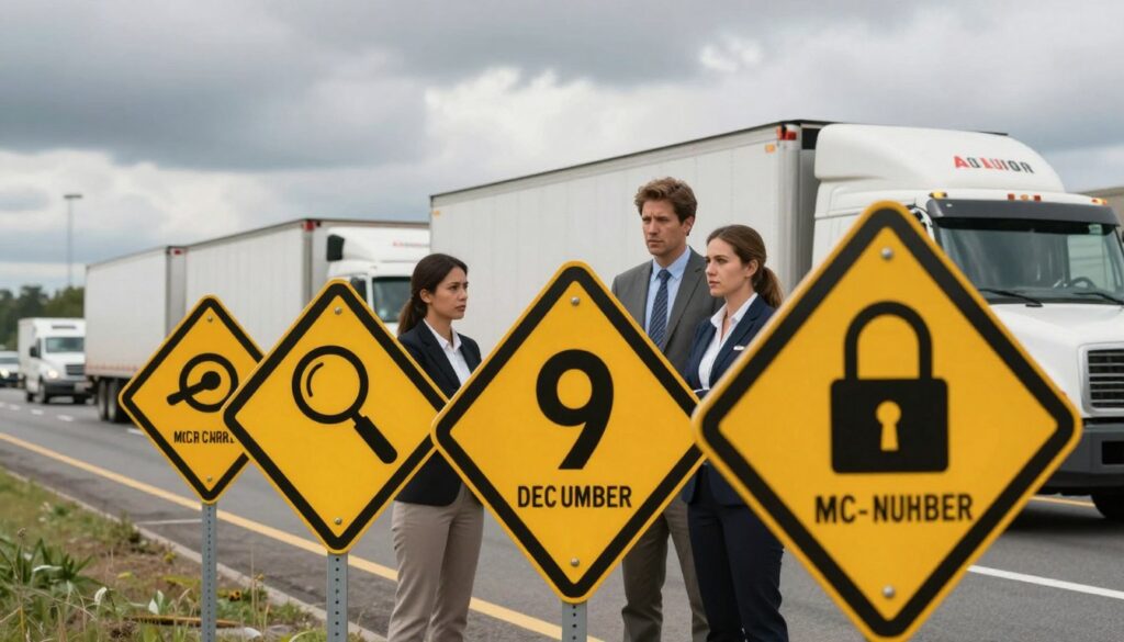 Warning signs checklist for detecting compromised MC numbers in trucking operations