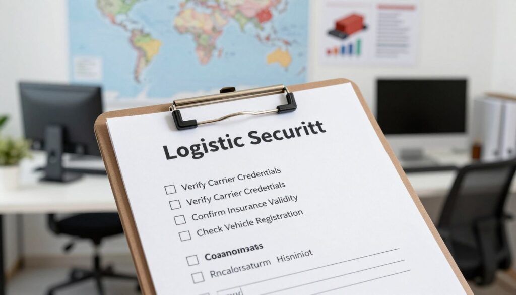 Fleet operations team reviewing carrier verification checklist and security protocols