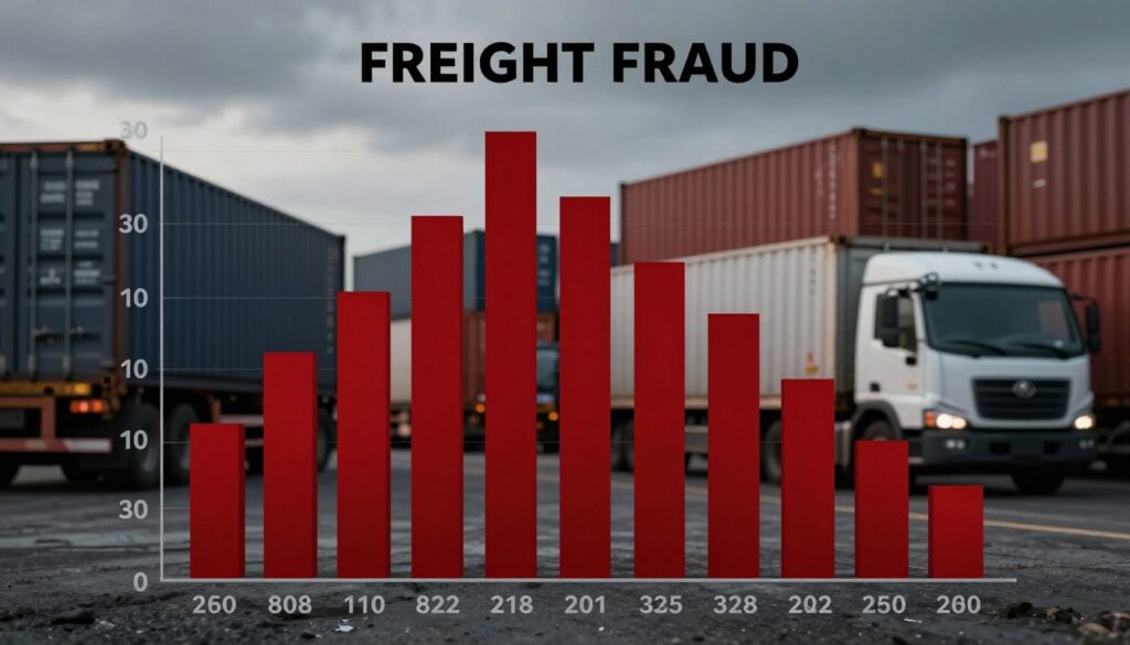 Freight fraud statistics chart showing $35 billion in annual losses affecting trucking industry