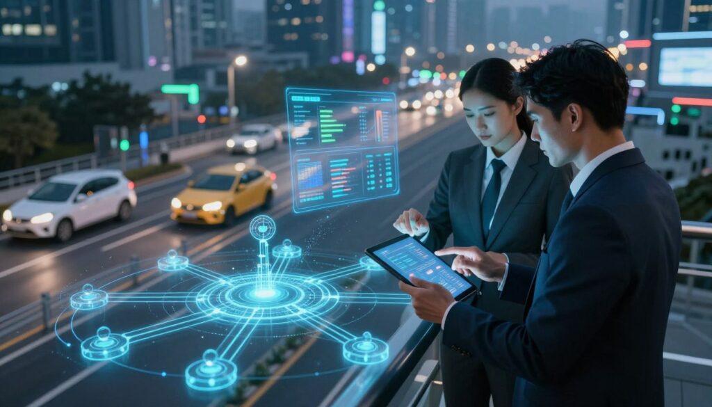 Machine learning algorithms analyzing fleet telematics data streams for predictive maintenance and driver behavior patterns