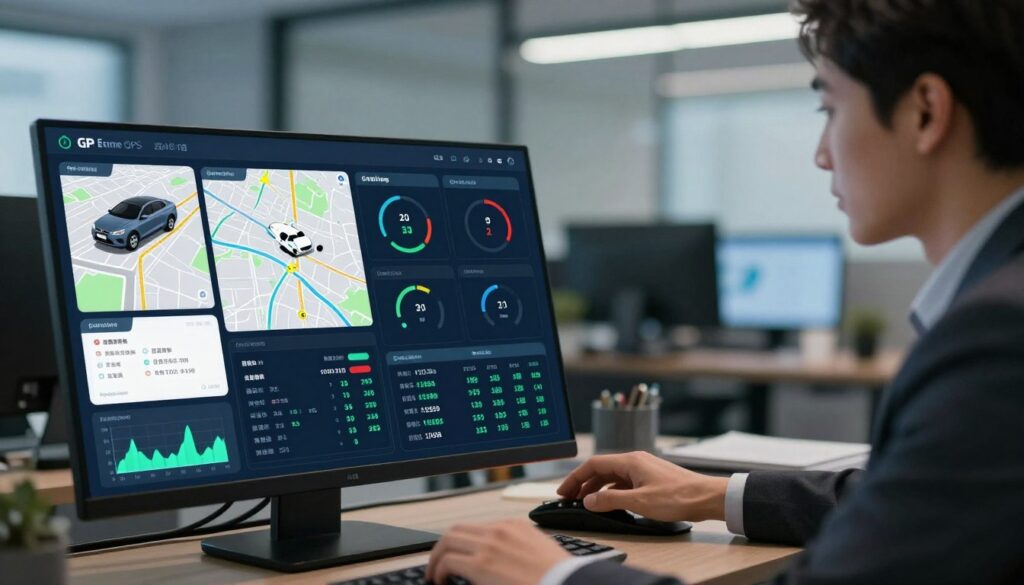 Fleet telematics GPS tracking system dashboard interface