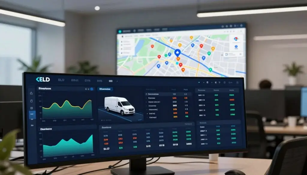 ELD hours of service tracking dashboard displaying real-time driver status and available hours